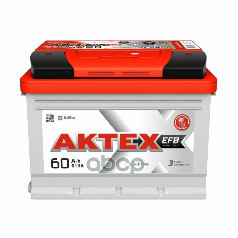 Аккумулятор Актех Efb 60 А/Ч Прямая 242x175x190 En610 А АкТех арт. ATEFB 60-3-L