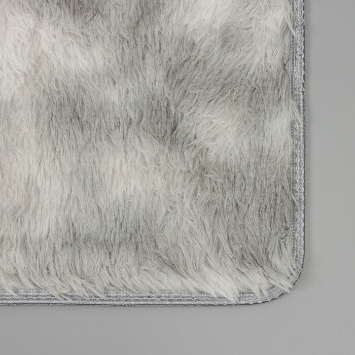 Доляна Коврик для ванной Доляна «Пушистик», 45×120 см, цвет серый - фотография № 3