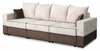 Диван кровать Бостон 2400 Вариант 1 бежевый / коричневый (Bonnel) 280x104x72 / 280x152x61 МебельГрад - изображение