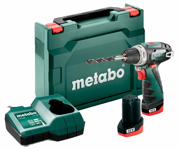 Аккумуляторная дрель-шуруповерт METABO PowerMaxx BS BASIC (600984500) 12В 2х2.0,LC12,патр,кейс