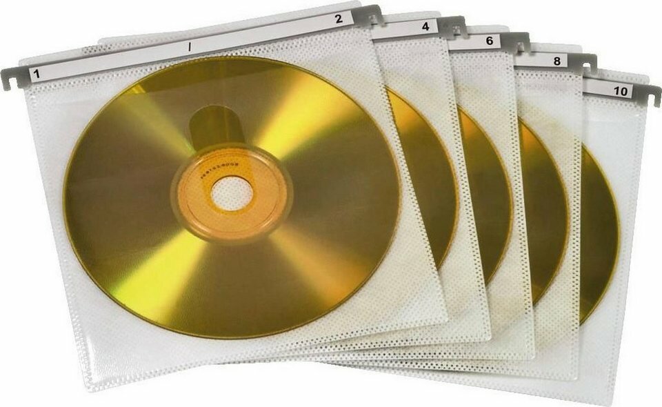 Конверты для 2 CD/DVD, с крючками для подвески, 25 шт, полипропилен, белый/прозрачный, Hama [ObS]
