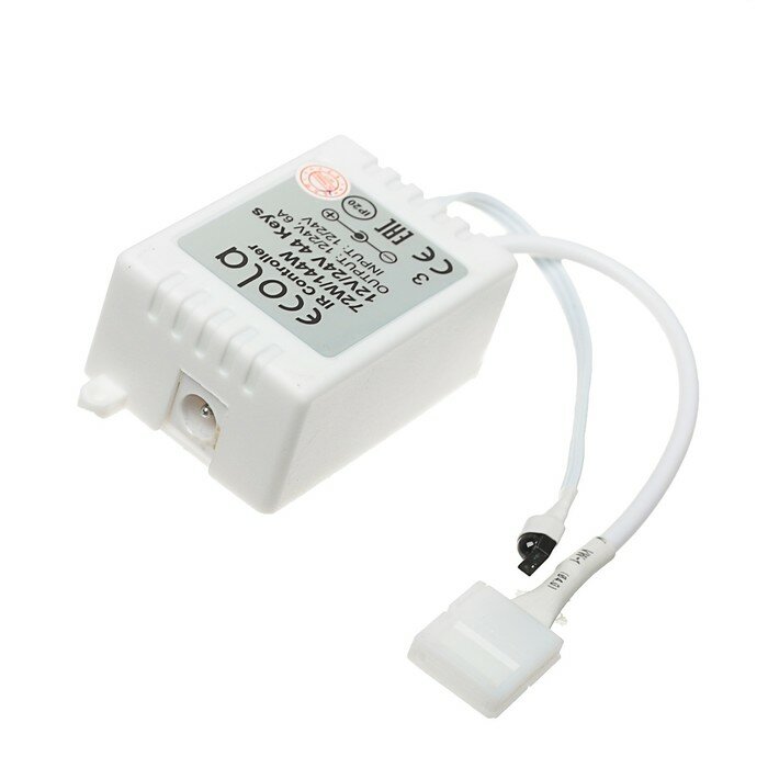 Мини-контроллер Ecola для RGB ленты, 12 – 24 В, 6 А, пульт ДУ - фотография № 3