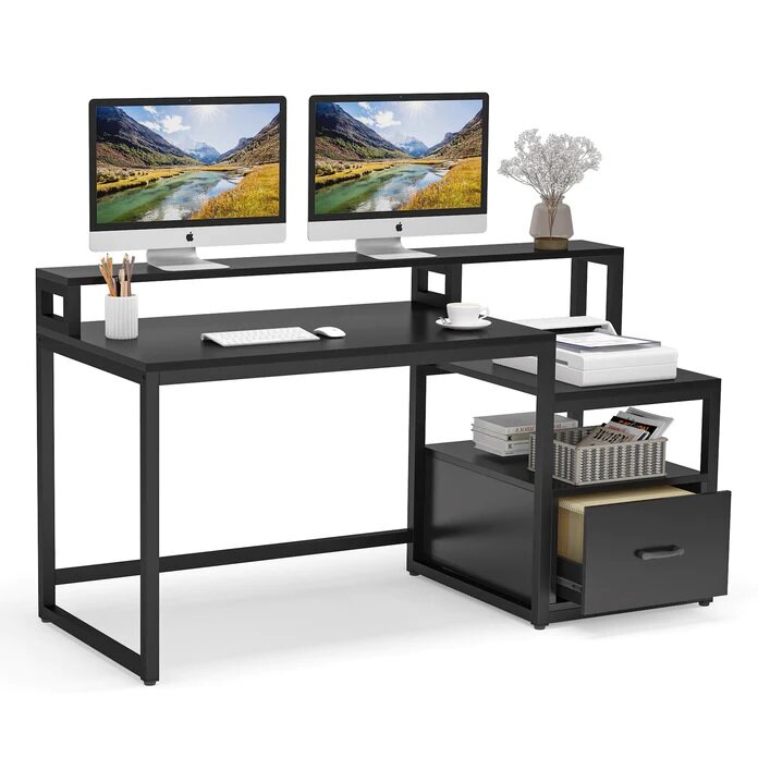 Компьютерный / письменный стол в стиле Лофт Модель 8 - фотография № 4