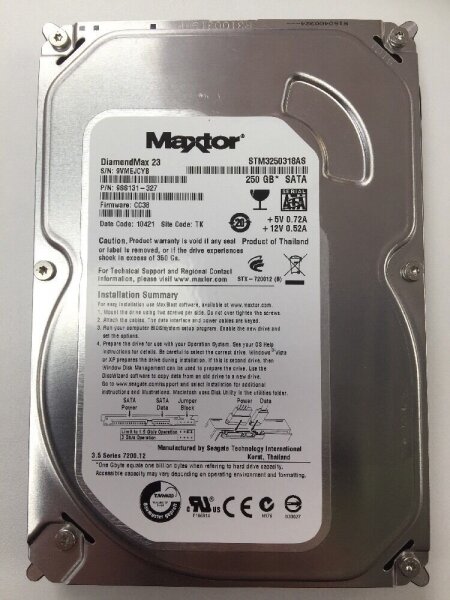 Для домашних ПК Maxtor Жесткий диск Maxtor STM3250318AS 250Gb 7200 SATAII 3.5" HDD