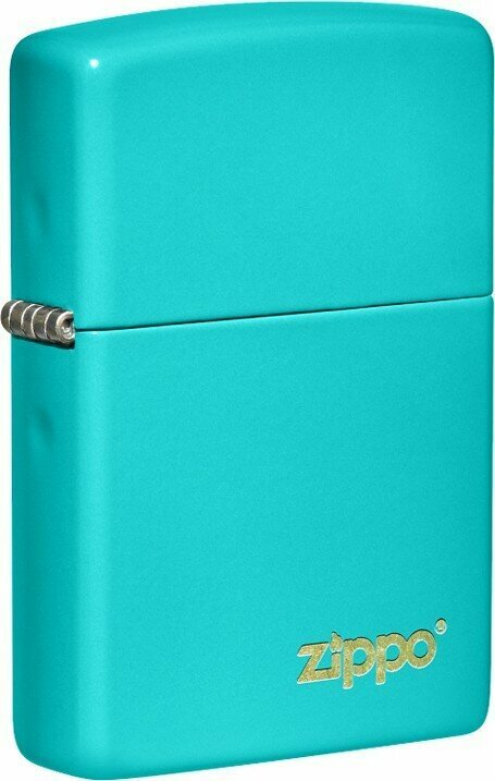 Оригинальная бензиновая зажигалка ZIPPO Classic 49454ZL ZIPPO Logo с покрытием Flat Turquoise