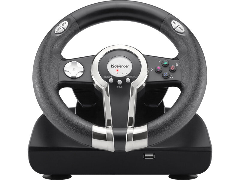 Игровой руль Defender PC/PS312 кнопок педали