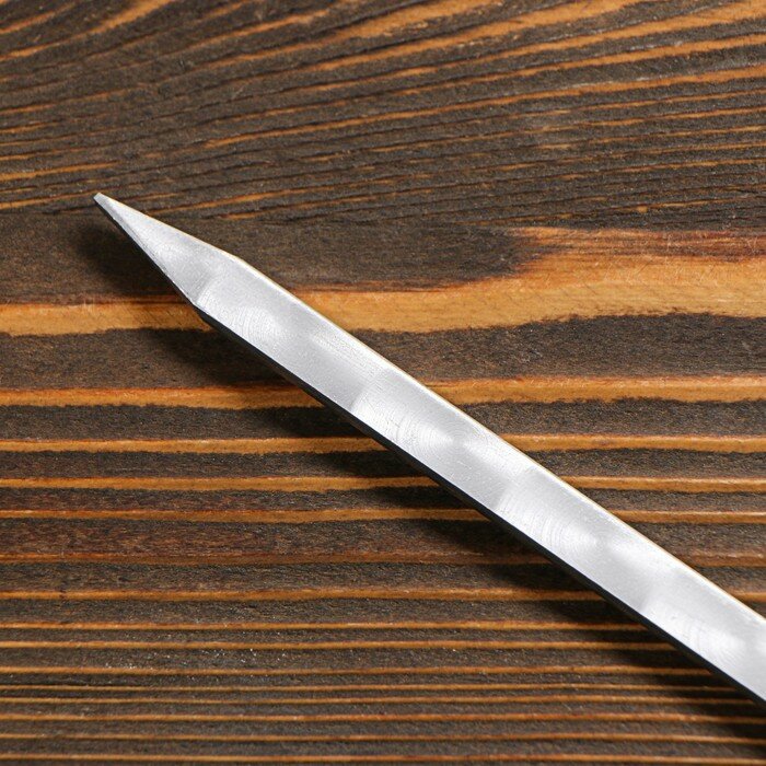 Шампур с деревянной ручкой "Пенек" металл - 3 мм, ширина - 12 мм, рабочая длина - 60 см (1шт) - фотография № 2