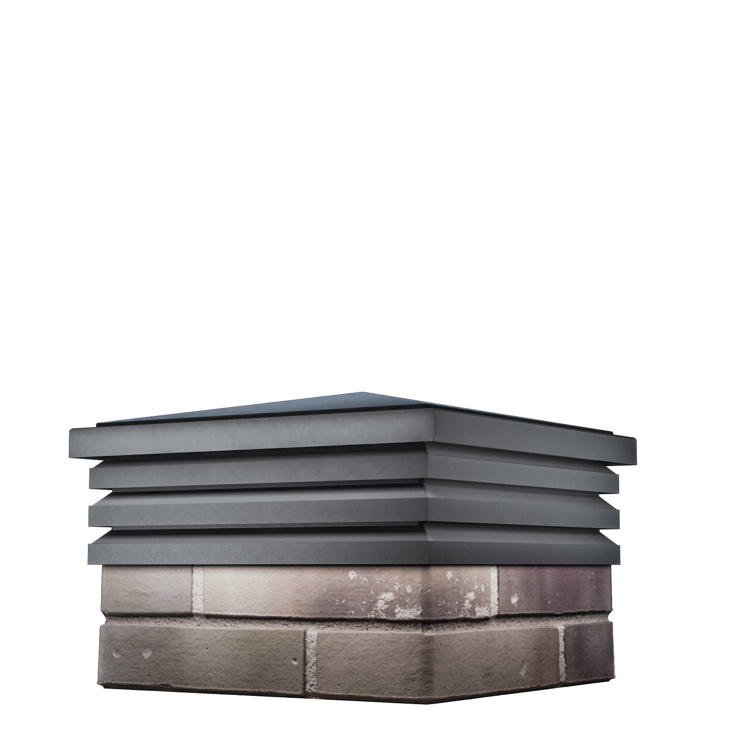 Полимерпесчаный колпак BONA заглушка на столб забора серый 385х385 (1,5 кирпича) - фотография № 1