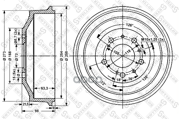 Барабан Тормозной Stellox арт. 6026-9906-SX