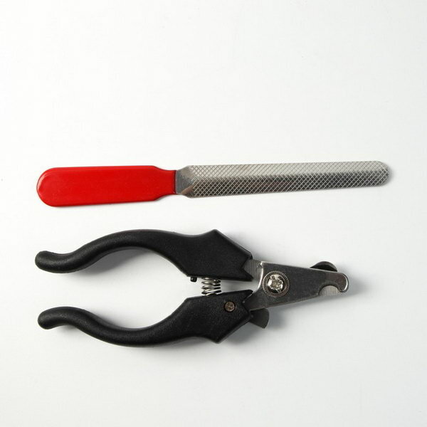 Набор по уходу за когтями: когтерез боковой (отверстие 8 мм) и пилка, черный с красным - фотография № 5