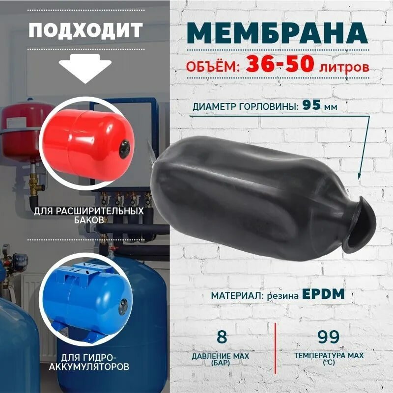 Мембрана для гидроаккумулятора 50л(EPDM110мм)