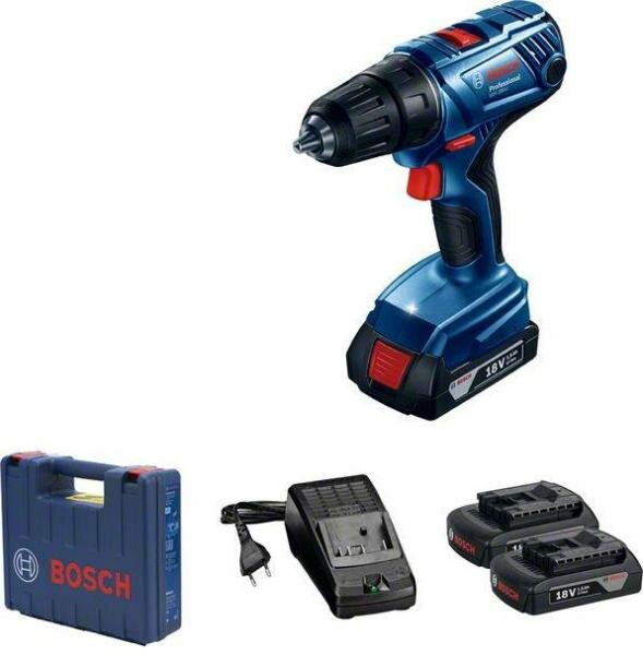 Bosch Аккумуляторная дрель-шуруповерт BOSCH GSR 180-Li (06019F8123) 18В 2х2.0Ач 54Нм