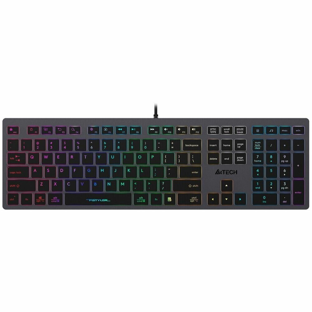 Клавиатура проводная A4Tech FX60 Grey/Neon