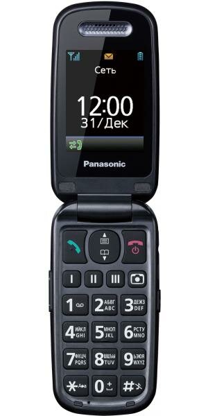 Мобильный телефон Panasonic TU456 черный раскладной 1Sim 2.4 240x320 0.3Mpix GSM900/1800 microSDHC max32Gb