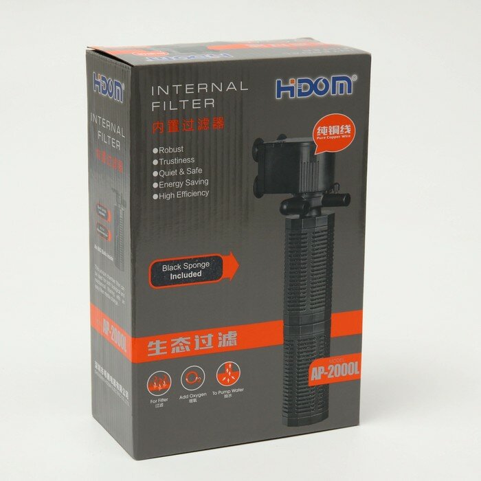 Hidom Внутренний фильтр Hidom AP-2000L, 1600 л/ч, 30 Вт, двухкамерный - фотография № 5