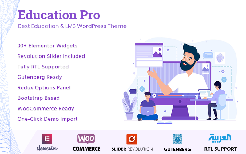 Шаблон Wordpress Education Pro - Best Education and LMS Elementor Тема WordPress