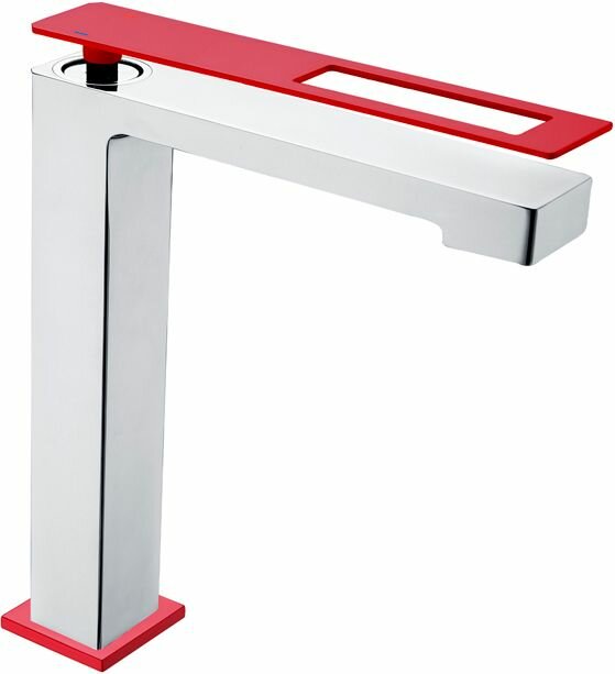 Смеситель для раковины Boheme Q 142-CRR хром с красным