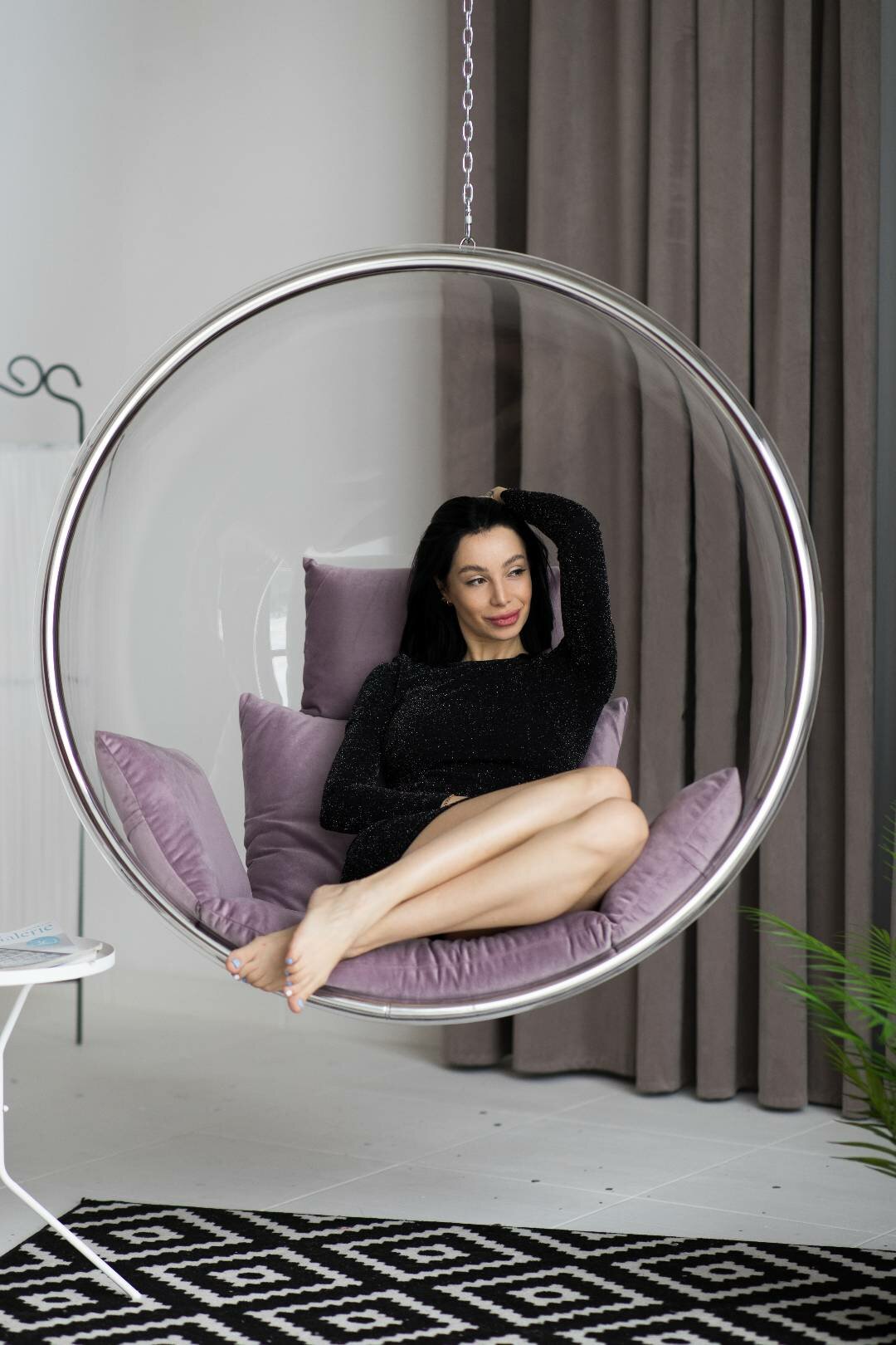 Подвесное кресло "Bubble chair" шар - фотография № 1