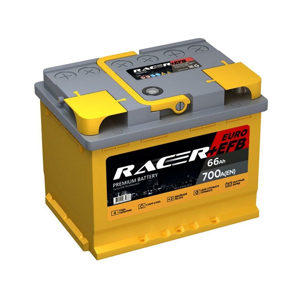 Аккумулятор RACER EFB 66Ач L2 обратная полярность plnt0114611