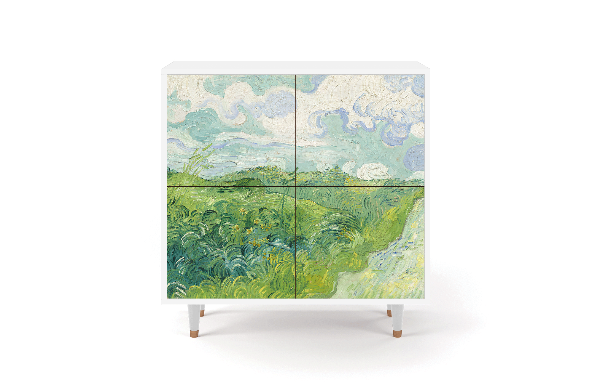 Комод - STORYZ - BS3 Green Wheat Fields by Van Gogh, 94 x 96 x 48 см, Белый - фотография № 2