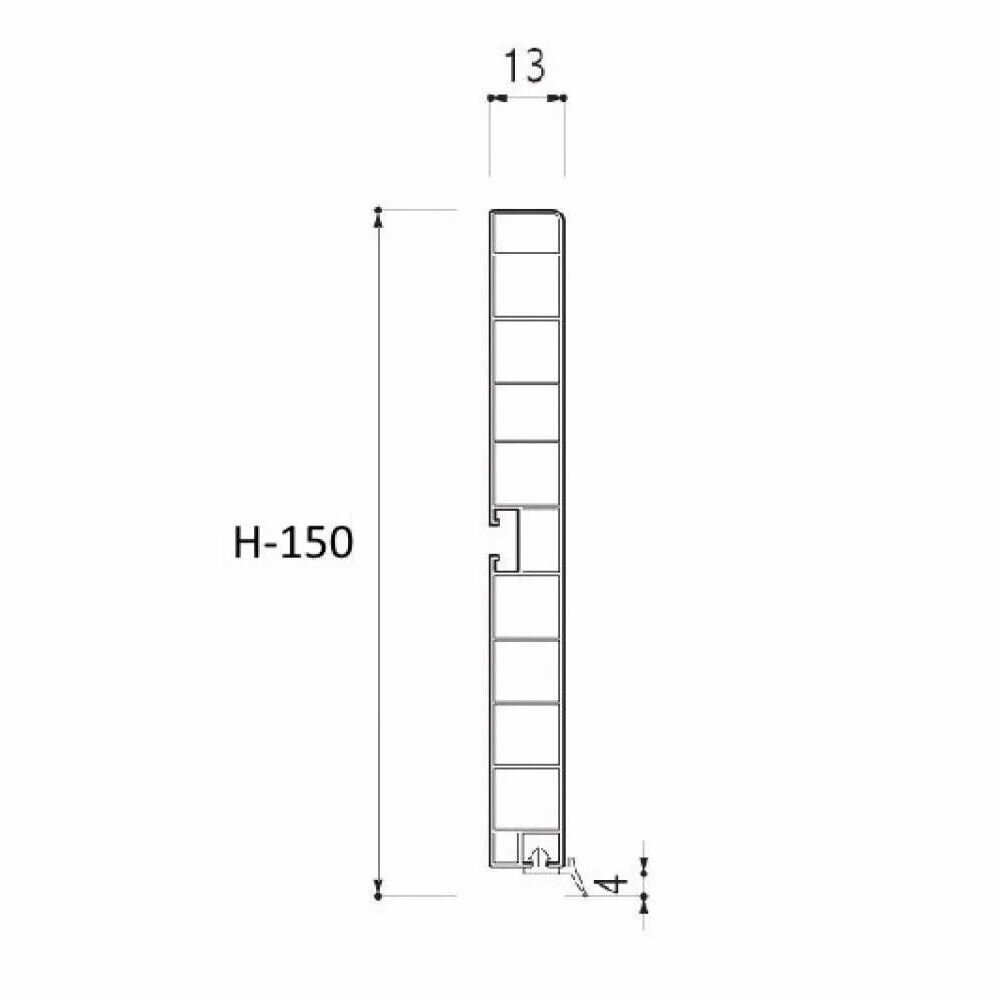 Кухонный цоколь H-150 мм, 800 мм, пластик, алюминий гладкий, 4 штуки - фотография № 4