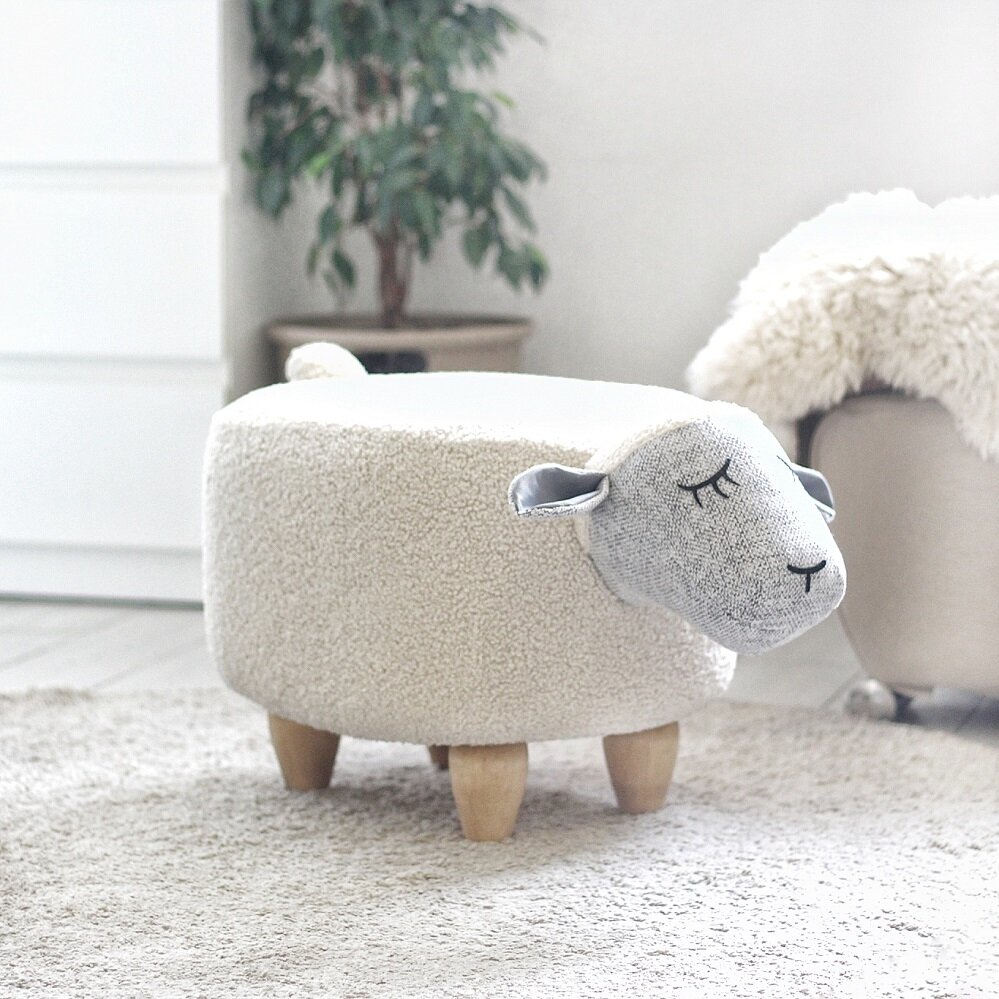 Детский пуф-животное овечка кремовая - фотография № 4