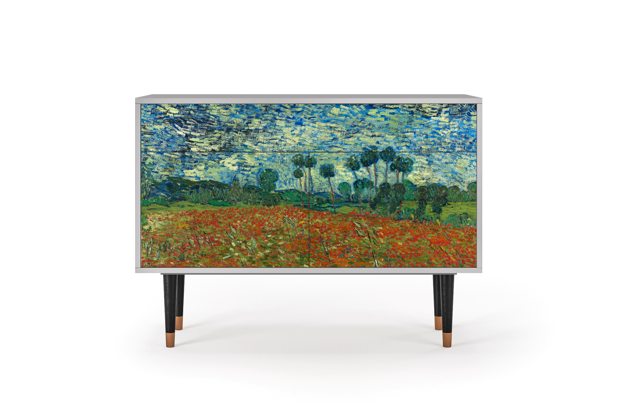 Комод - STORYZ - BS4 Poppy field by Vincent van Gogh, 115 x 85 x 48 см, Серый - фотография № 2