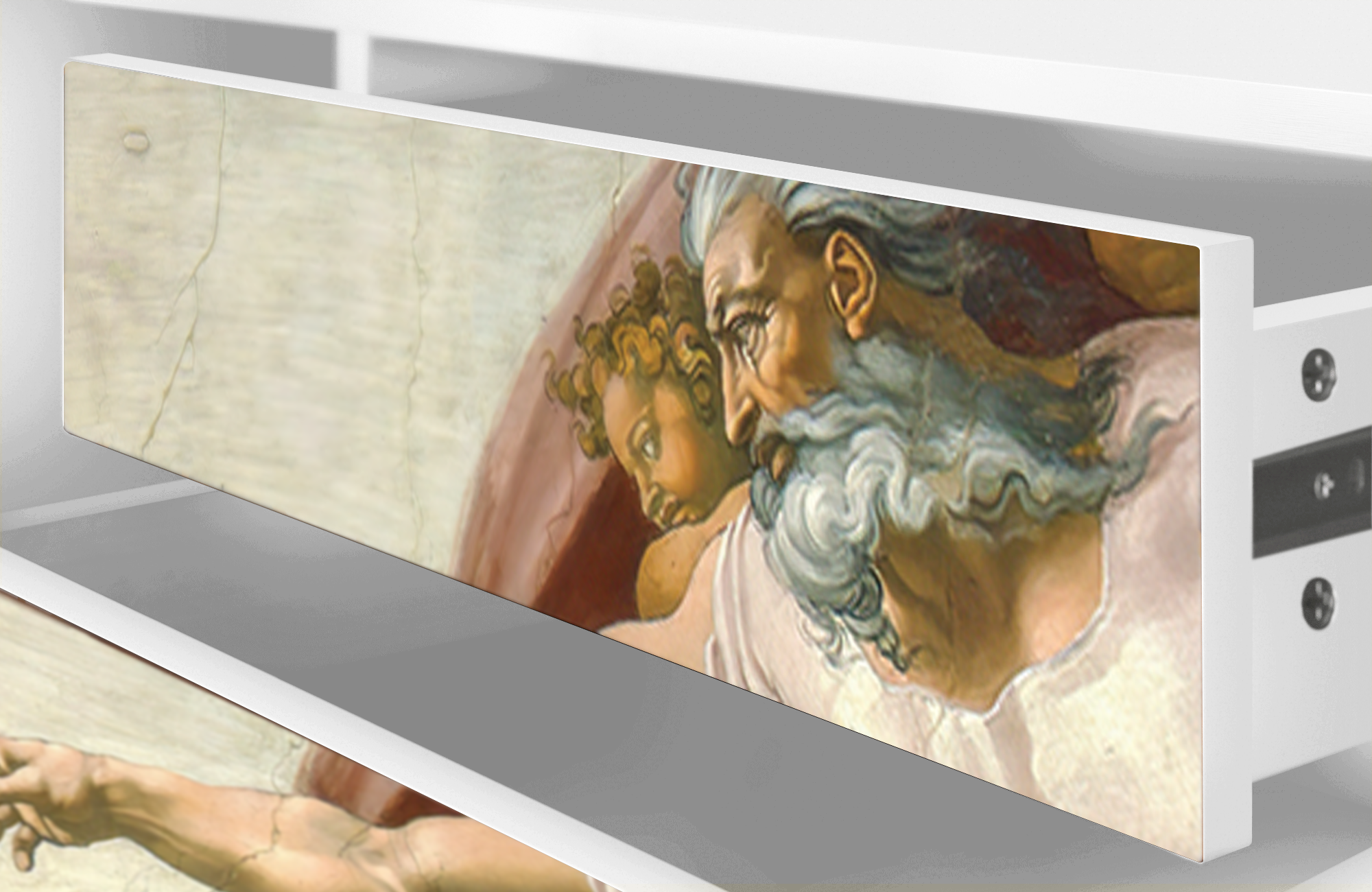 ТВ-Тумба - STORYZ - T4 The Creation of Adam by Michelangelo, 170 x 59 x 48 см, Белый - фотография № 5