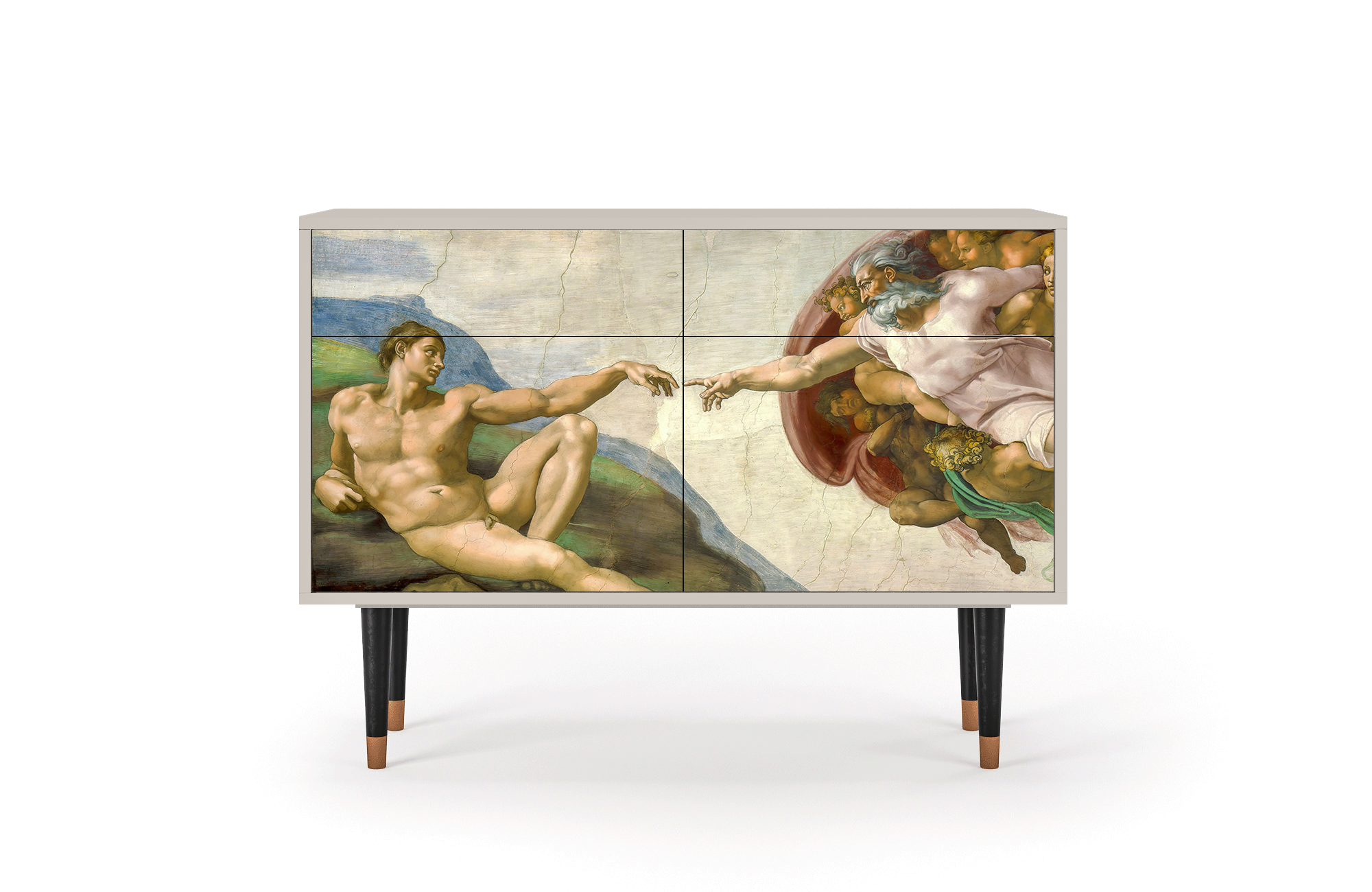 Комод - STORYZ - BS4 The Creation of Adam by Michelangelo, 115 x 85 x 48 см, Сатин - фотография № 2