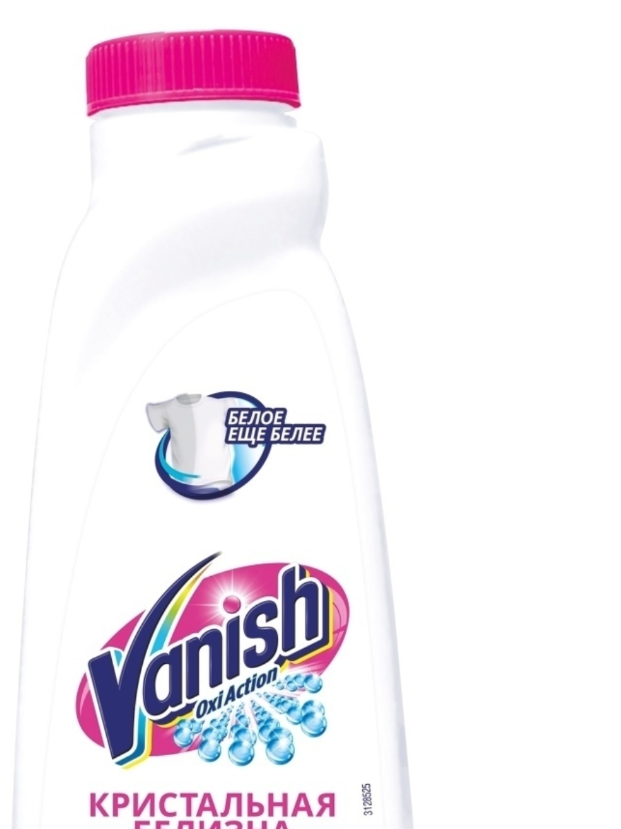 фото Жидкий пятновыводитель для стирки Vanish OXI ACTION, кристальная белизна, 415 мл