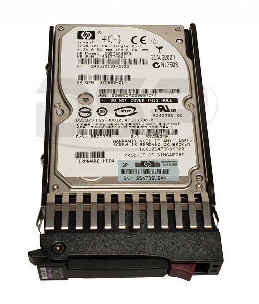 Жесткий диск HP DG072A4951 72Gb SAS 2,5" HDD