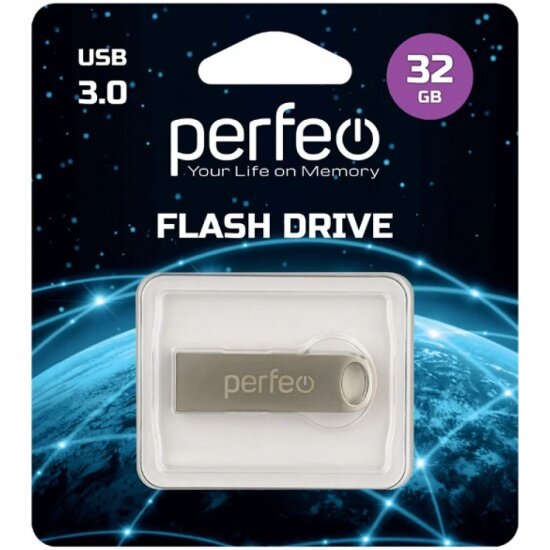 USB флешка PERFEO 32Gb M08 silver USB 3.0