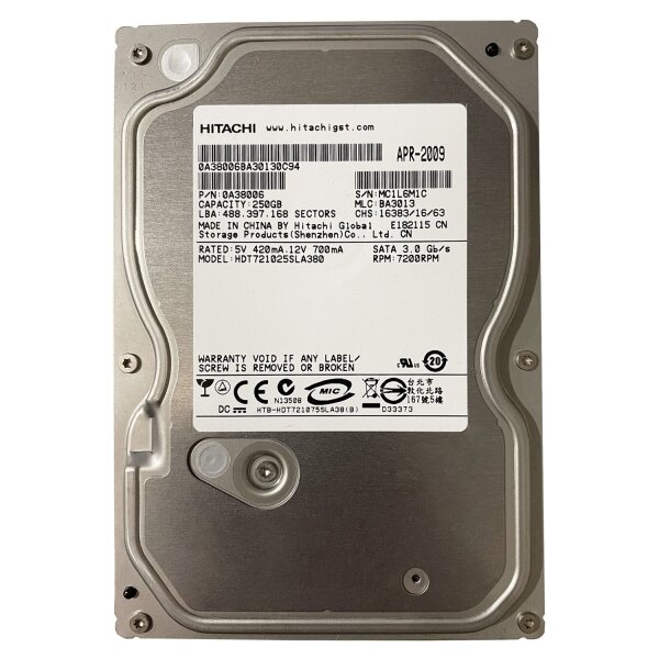 Жесткий диск Hitachi HDT721025SLA380 250Gb SATAII 35" HDD