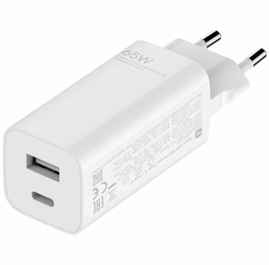 Сетевое зарядное устройство Xiaomi GaN Charger 65W (Type-A + Type-C) (AD652G) (White) CN