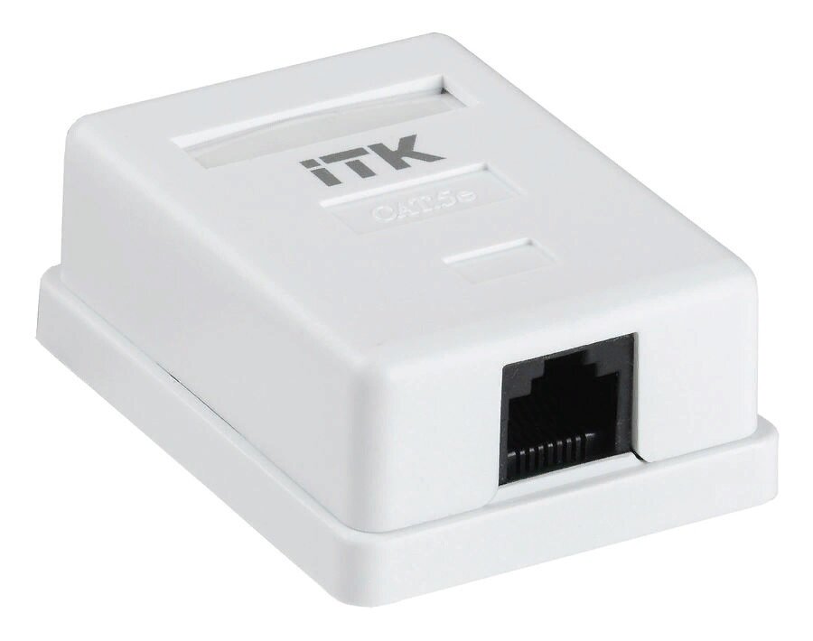 Розетка ITK (CS2-1C5EU-12) настен.RJ45 1 кат.5E UTP бел.