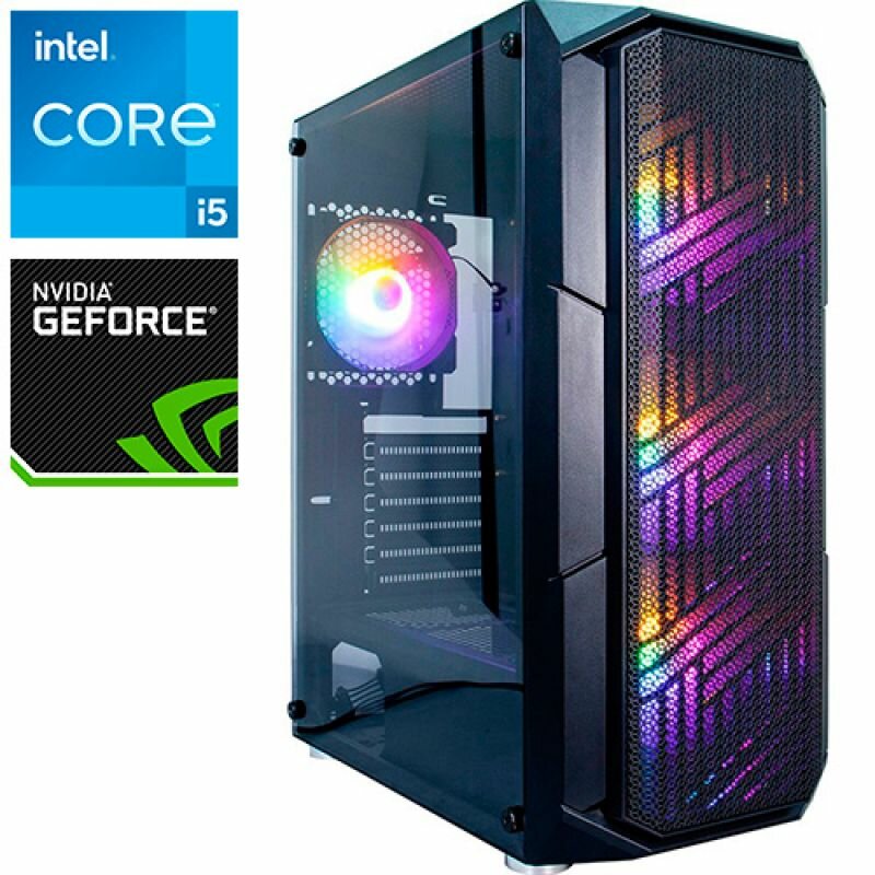 Компьютер PRO-1706807 Intel Core i5-12600KF 3700МГц, Intel Z690, 16Гб DDR4 3200МГц, NVIDIA GeForce GTX 1630 4Гб, SSD 240Гб, HDD 1Тб, 500Вт, Midi-Tower