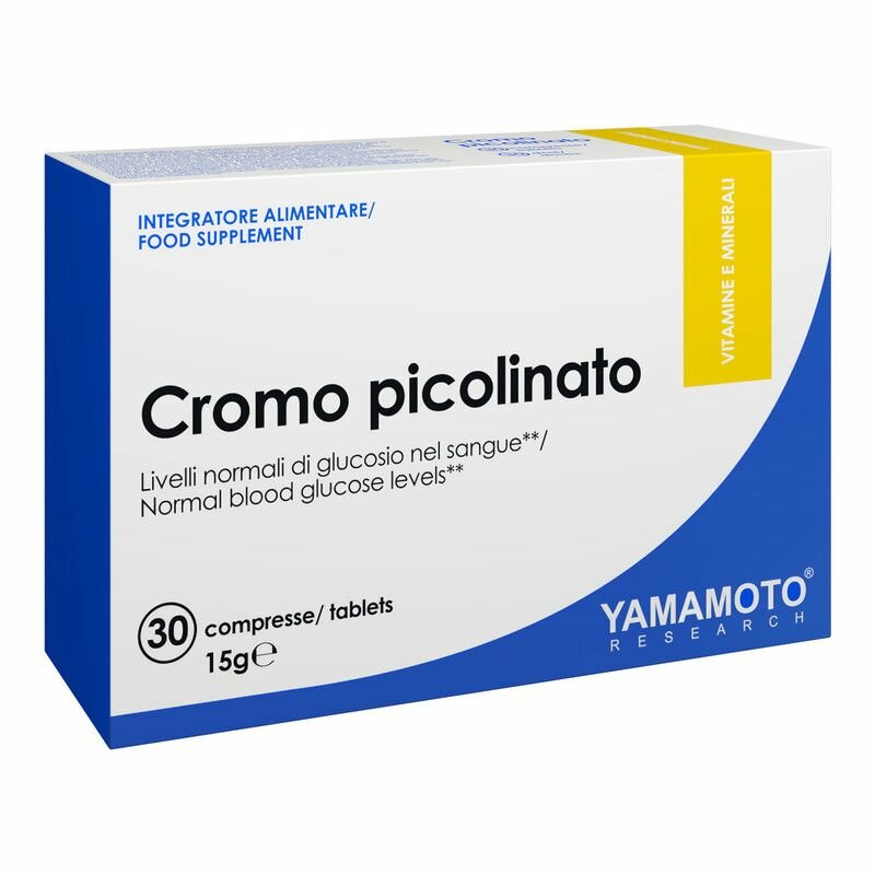 Пиколинат хрома 200 мкг YAMAMOTO, 30 таблеток / Жиросжигатель для похудения, женщин и мужчин