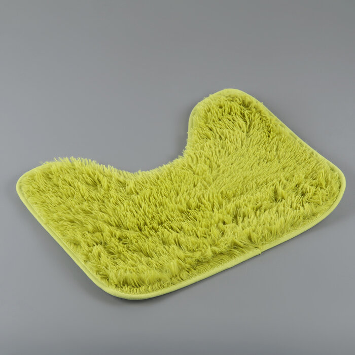Набор ковриков для ванной и туалета Доляна «Пушистик», 2 шт: 40×50, 50×80 см, цвет зелёный - фотография № 5