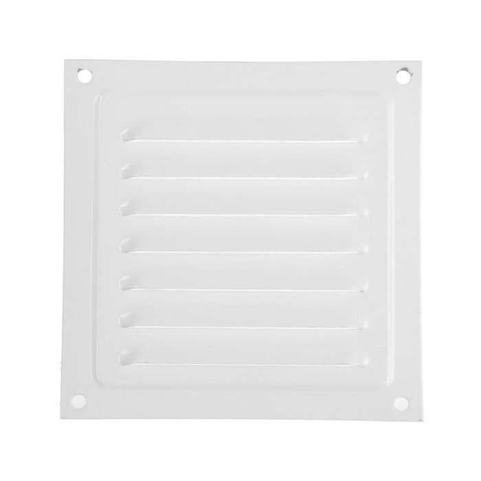 Решетка вентиляционная "КосмоВент" РМ1212, 125 х 125 мм, с сеткой, металлическая, белая 9352365 - фотография № 1
