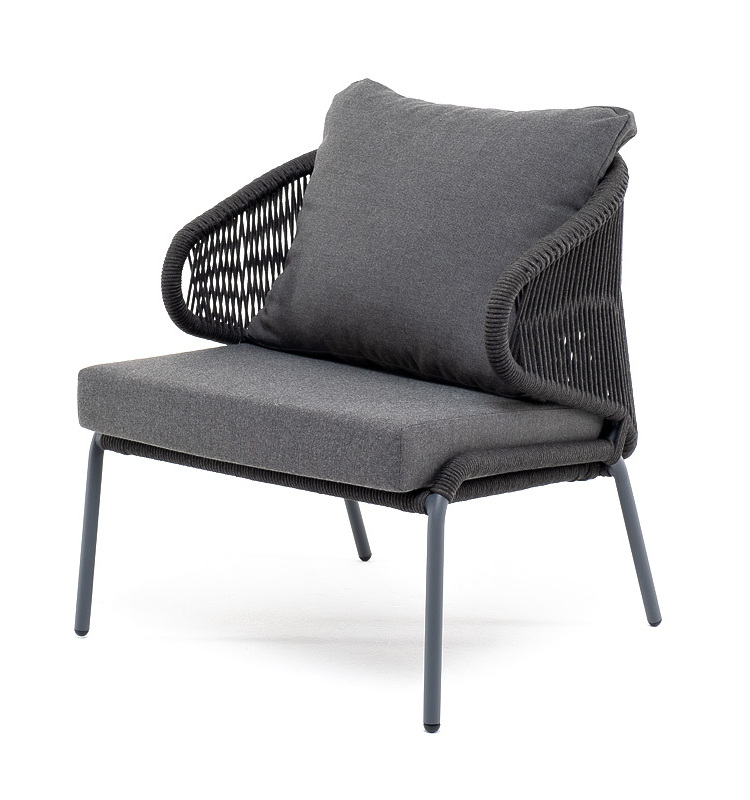 Милан кресло плетеное из роупа, каркас алюминий, темно-серый - цена за 1 п.м, ширина 140 см - фотография № 8