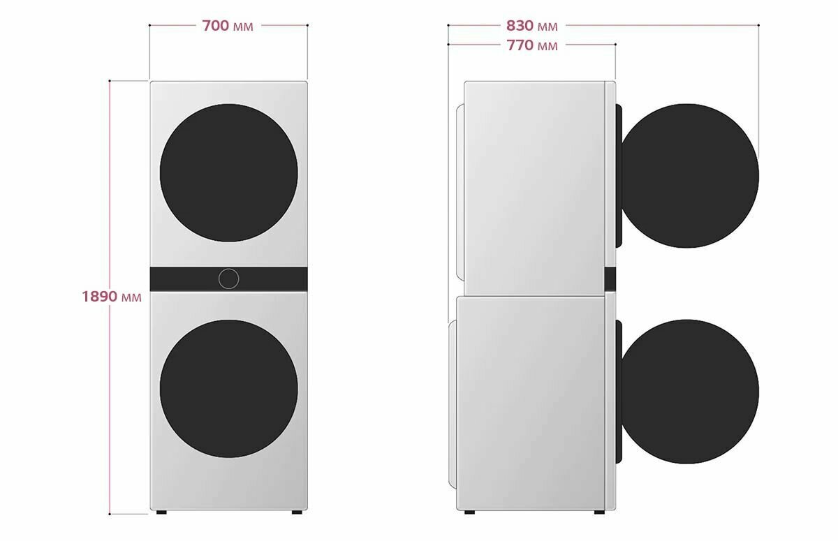 Стиральная машина с сушкой LG WashTower W1S1CVKK2HM - фотография № 7