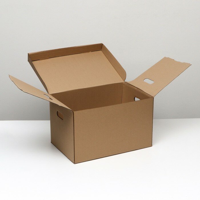 Коробка для хранения, бурая, 48 х 32,5 х 29,5 см, набор 5 шт. - фотография № 1