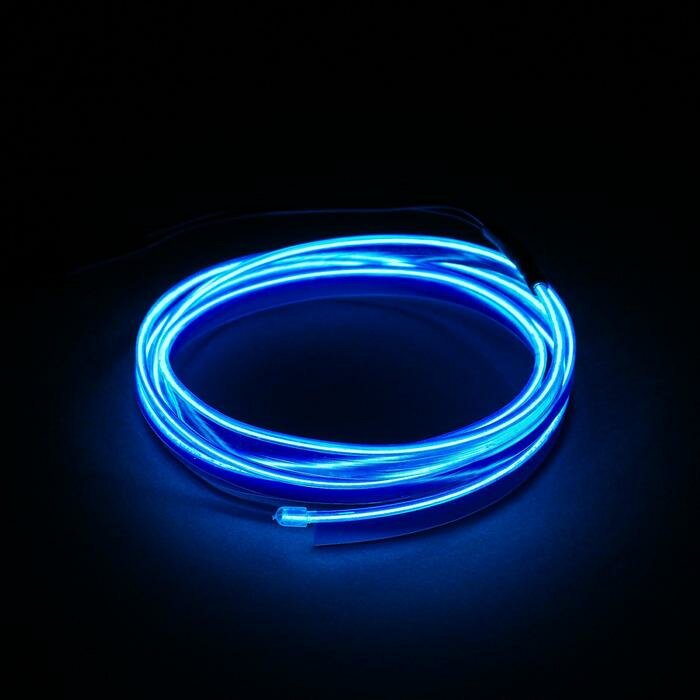 Гибкий неон C2R Неоновая нить для подсветки салона, синяя, 1 м - фотография № 1