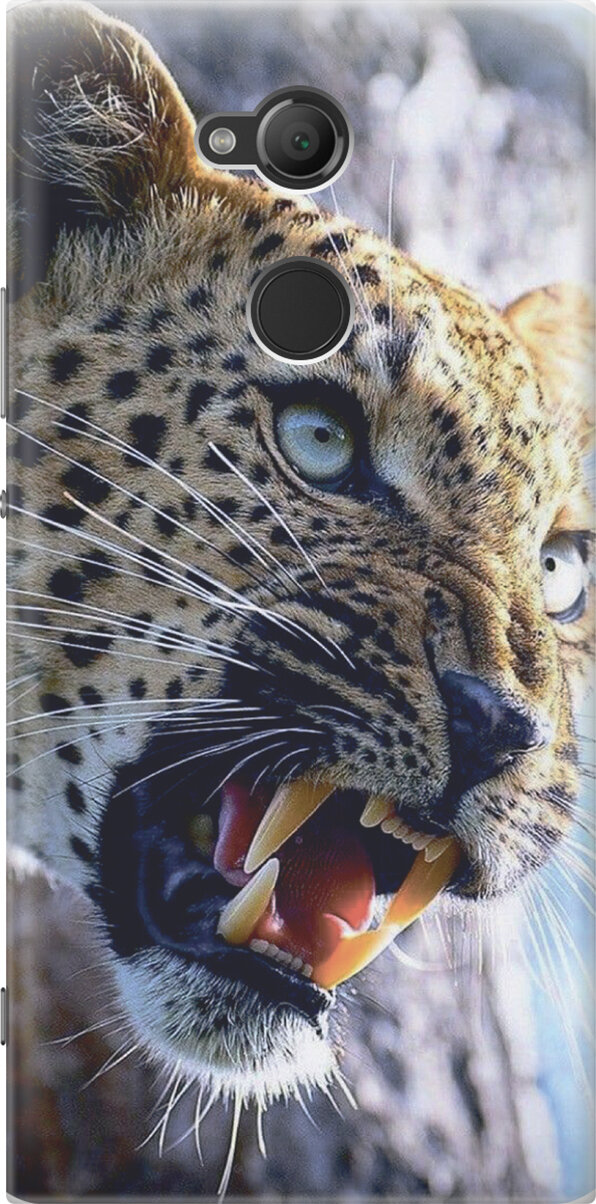 Силиконовый чехол Лютый леопард на Sony Xperia XA2 Ultra / Сони Иксперия ХА2 Ультра