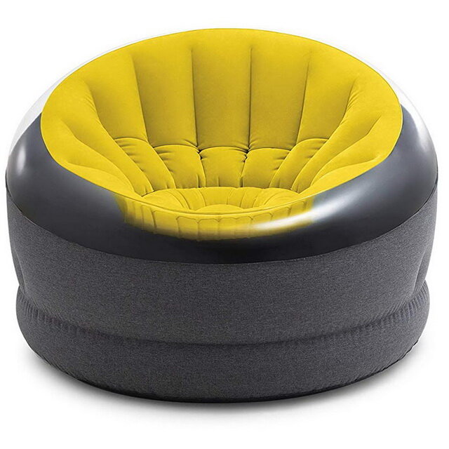 Надувное кресло Intex Empire Chair желтое 112х109х69 см