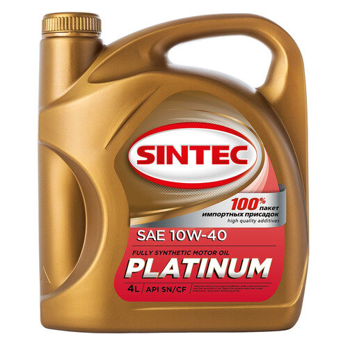 Моторное масло SINTEC Platinum SAE, 10W-40, 4л, синтетическое [801958]