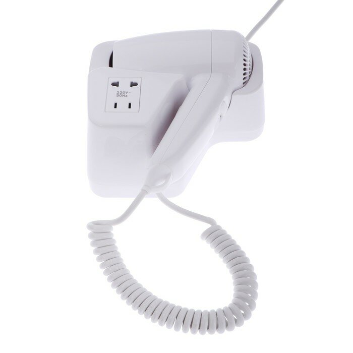 фото Фен настенный Luazon LGE-007, 1600 Вт, 2 скорости, крепление (в комплекте), белый