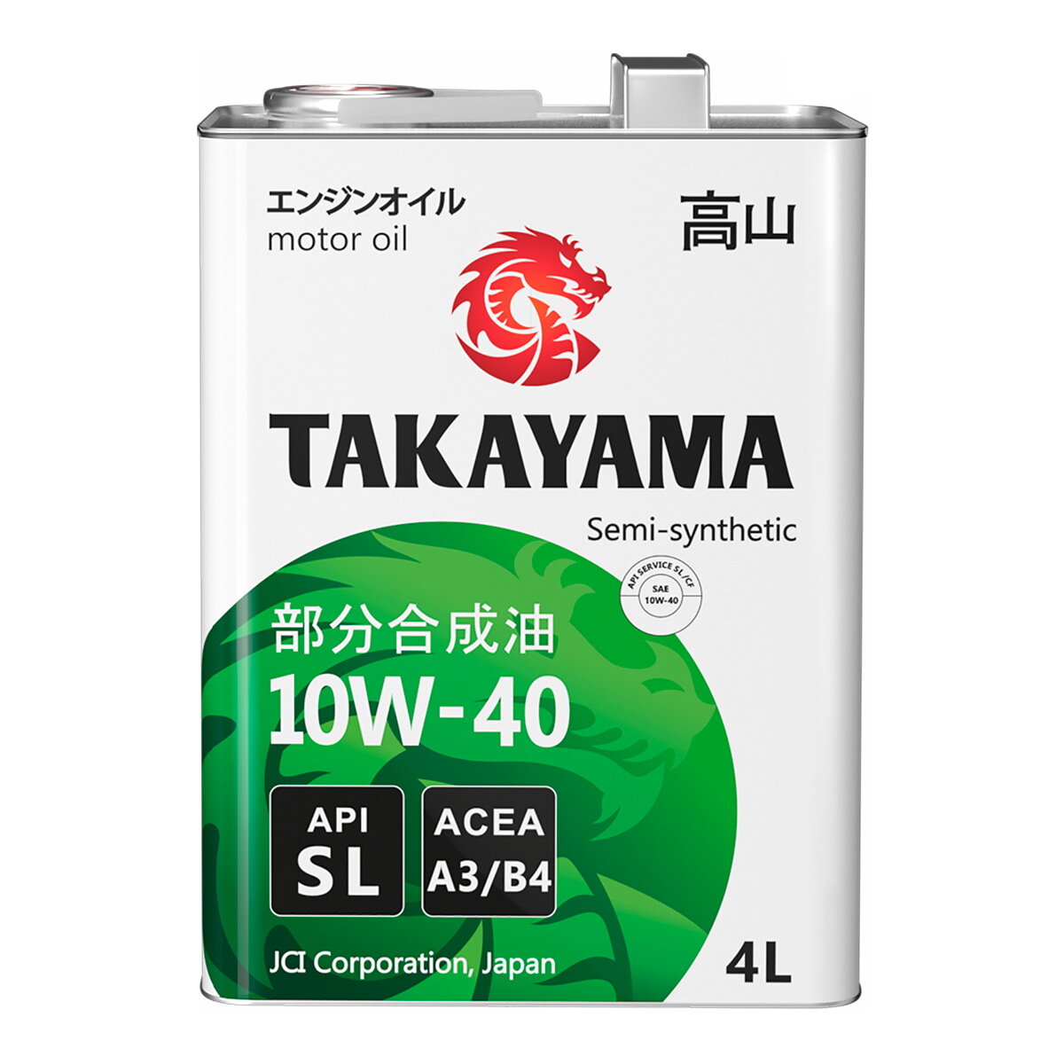 Моторное масло Takayama SAE 10W40 API SL ACEA A3/B4 полусинтетическое 4л 605047