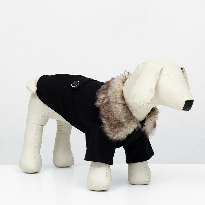 FlowMe Пальто для собак, размер M (ДС 30, ОГ 44-45, ОШ 29-30 см), чёрное - фотография № 2