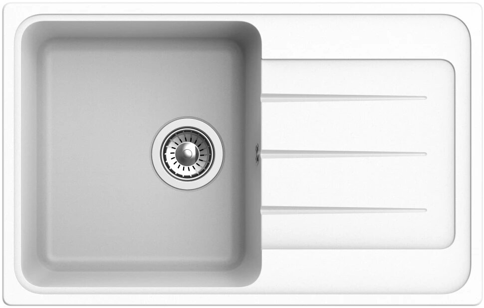 Кухонная мойка EWIGSTEIN Elegant E-50F, кварц, 47.5см х 75.5см, бежевый - фото №1